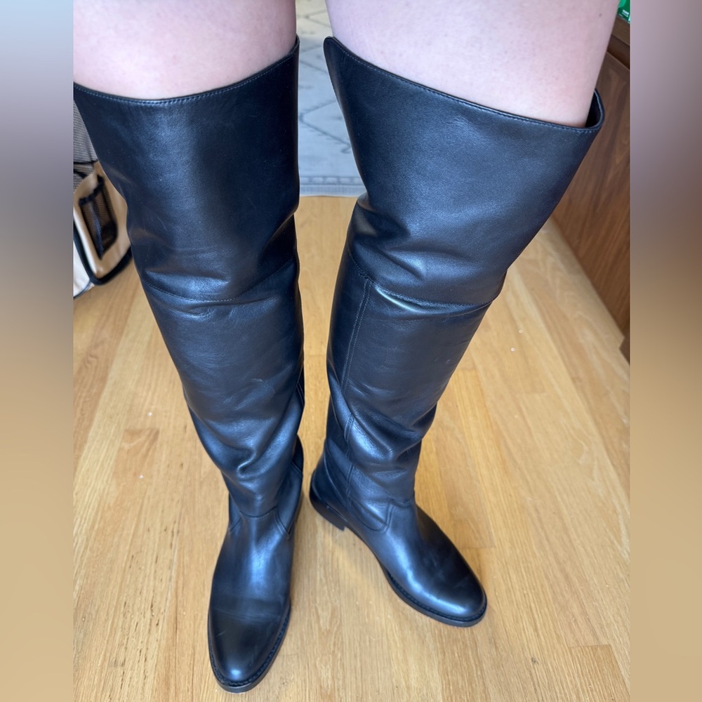 Over the knee black boots
